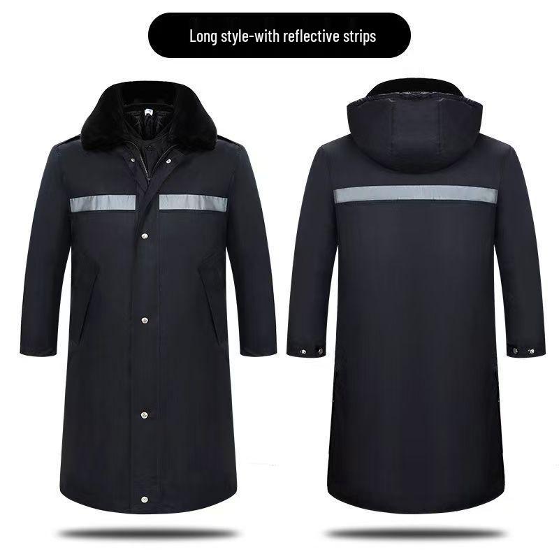 Autumn & Winter Windproof Waterproof Multi-functional Security Guard Coat with Cotton Insulation