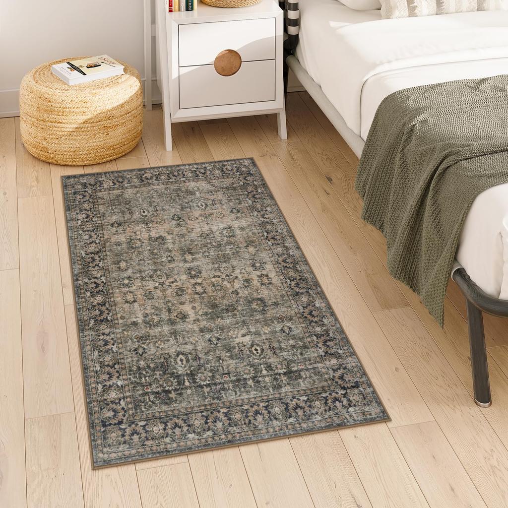 HAOCOO 90 X 150 Suitable for All Persian Style 1 Tatami Compatible with Hot Dust Mite Odor Soundproof Living Chair Antique Floral Pattern Rug,