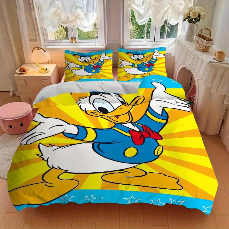 3pcs Disney's Happy Donald Duck Printed Quilt Set Soft and Comfortable Quilt Cover for Bedroom, Guest Room W036