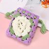 Cute Sunflower Drawstring Bag - Hand-Woven Coin Purse, Earphone Wallet with Crochet Protective Case, Storage Pouch, Handbag