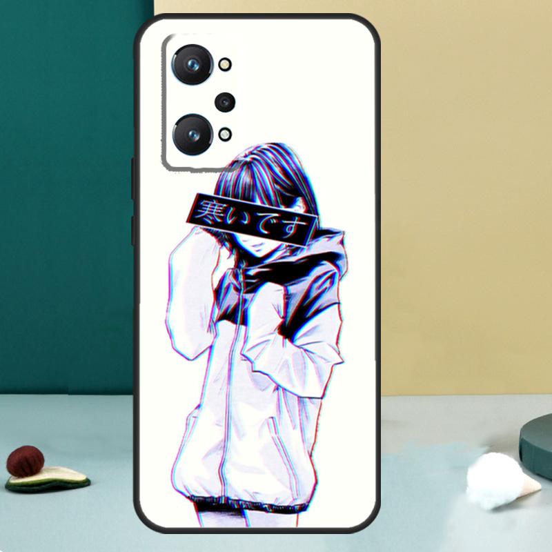 Sad Japanese Aesthetic Art For Realme GT 6T 5 6 GT 7 Pro C67 C75 C61 C55 C53 C51 C21Y C25S 10 11 12 13 14 Pro Plus Case