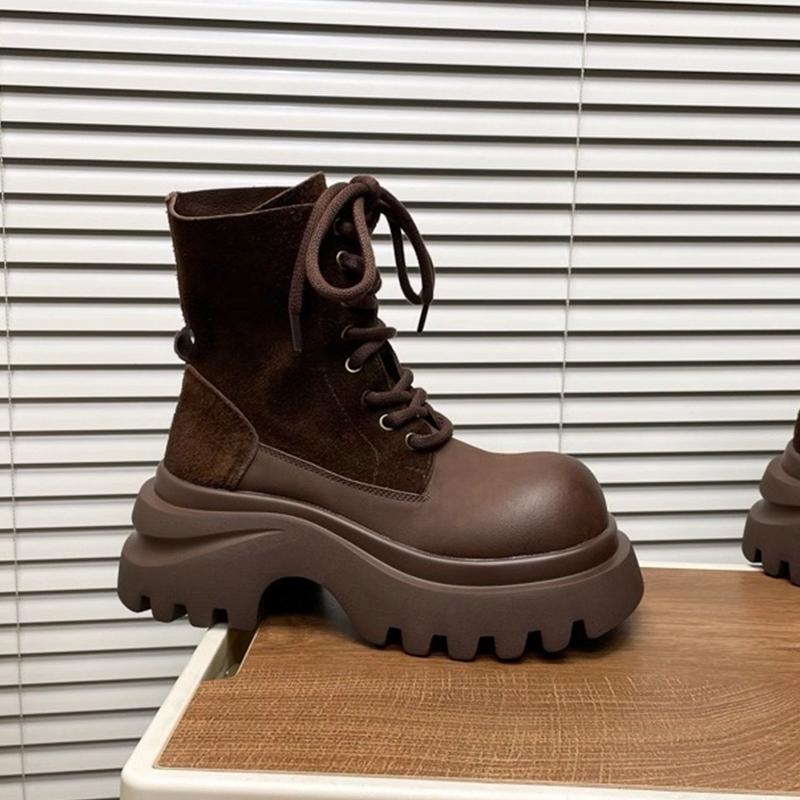 Platform Women's Ankle Boots High Heels Fashion Winter Shoes  Designer Lace Up Sport Sneakers New Motorcycle Mujer De Botas