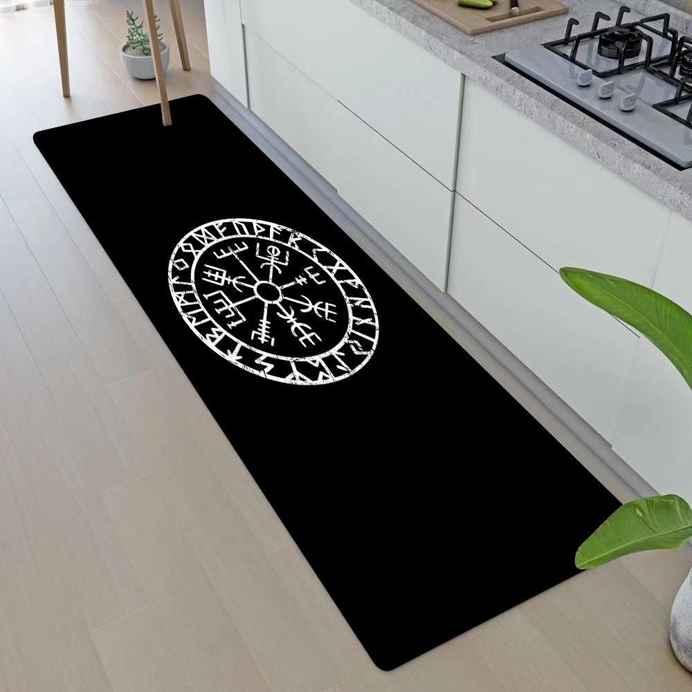 Entrance Front Doormat Symbol Valknut Nordic Valhalla Non-slip Kitchen Living Room Rug Balcony Bathroom Foot Floor Mat Carpet