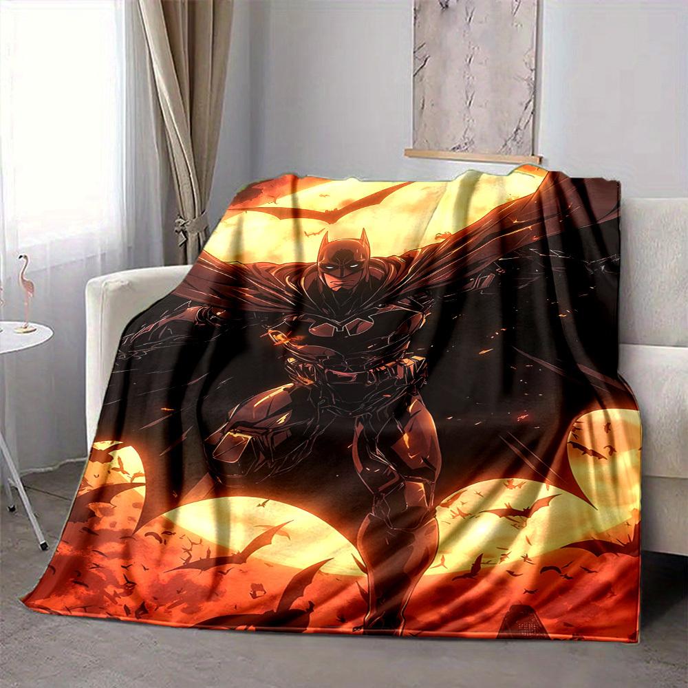 

1pc Batman Flannel Throw Blanket Lightweight Soft Warm All Season Blanket for Sofa, Bed, Travel, Camping L1024173 80x120cm