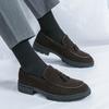 Fashion British Style Tassel Suede Loafers Men's Low Heel Business Thick Bottom Casual Shoes Comfortable Driving Shoes Versatile Oxford