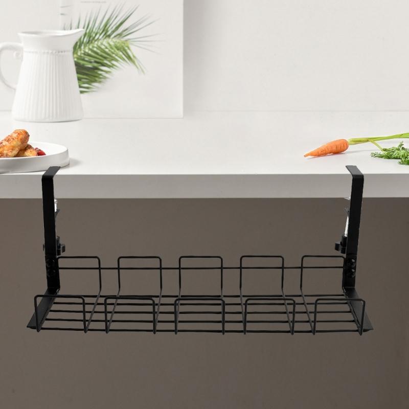 Adjustable Under Desk Storage Rack Durability Steel Under Table Cable Management Tray for Tidy Cable Management
