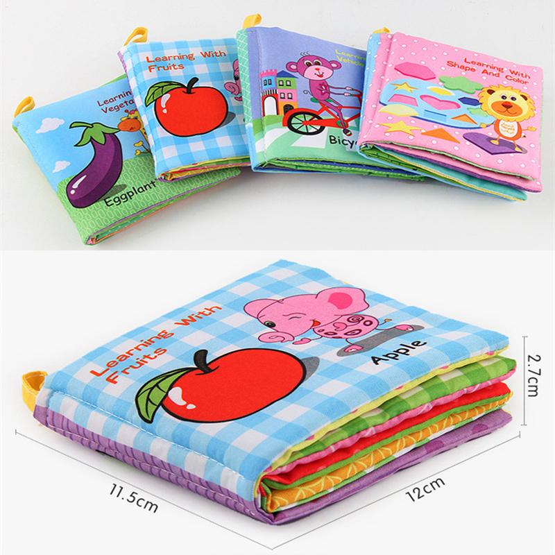 Baby Cloth Books Fruits Vegetable Animals Cognize Sensory Early Learning Educational Toys for Toddlers 0 12 Months English Books