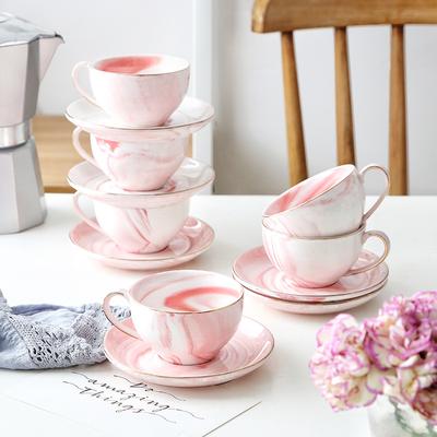 Eenvoudige marmeren Scandinavische stijl keramiek middagthee koffiekopje schotel bloem theekopje waterkopje melkkopje