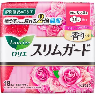 Laurier SlimGuard Sweet Rose Fragrance Long Daytime Firm 18 Packs (Quasi-drug) Laurier Slim Guard Napkin Slim Laurier Slim Guard