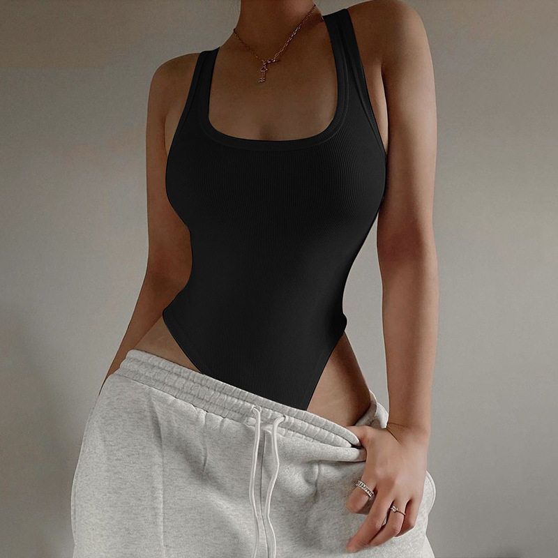 Fashion Hot Selling Women s Wear Summer Amazon New Vest Casual Yoga Sexy Halter Short Sports Jumpsuit Black S