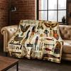 Ancient Egyptian Hieroglyphic Symbols Carved Murals Flannel Blanket,Cozy Soft Throw Blanket for Home Bedroom Bed Sofa Cover Gift