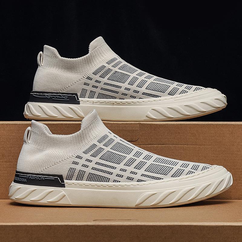 

2024 Летняя мужская повседневная обувь Мужская прогулочная обувь Дышащие кроссовки Носки без застежек Кроссовки Мужские мокасины Zapatillas Hombre 39 бежевый