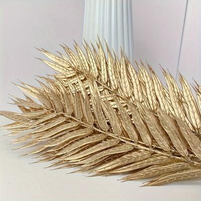 10pcs/5pcs Golden Willow Leaf Simulation Golden Leaves, Wedding Centerpieces, Bridal Showers, Parties, Garden Decor New Year
