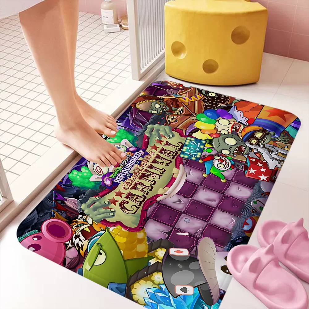 Classic Game P-Plants Vs Z-Zombies Hallway Carpet Non-Slip Laundry Room Mat Decor Balcony Child Living Room Bedside Area Rugs