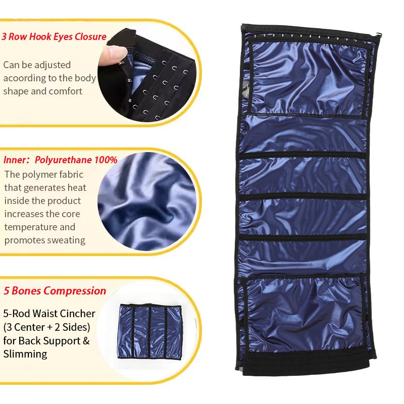 Women Sauna Waist Trainer Slimming Belly Wrap Tummy Control Sweat Band 5 Bones Gym Accessories Losing Weight Lumbar Belt Shaper