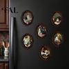 Gothic Refrigerator Magnets Halloween Dark Style Magnet, Retro Oval Photo Holiday Gifts Frame Decorative Magnetic Sticker for Metal