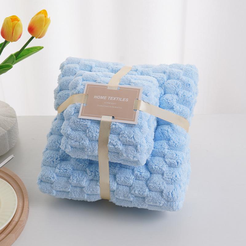 Coral Velvet Towel Bath Towel Set Thickened Absorbent Towel Cover Product Face Wash Towel