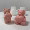 Beautiful Candle Mould Silicone Mold Lovely Heart Bear Resin Casting Mould Homemade Home Wedding Candle Making Tool