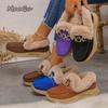 Winter Metal Buckle Plush Cotton Shoes Women's 2026 Plus Size 36-44 Thick Sole Warm Furry Casual Sneakers Zapatillas De Mujer
