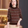 2024 Women's Autumn/Winter Half-Turtleneck Jacquard Knitted Sweater