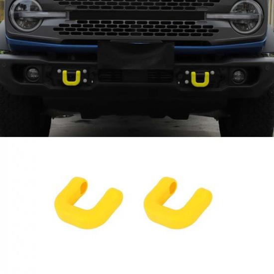 Yellow Front Track Tow Hook Trim Cover Protector Guard Kit For Ford Bronco +