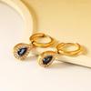 Clearly Colored Cubic Zirconia Drop Earrings For Woman Dancing Party Accessories Luxury Shiny Zircon Geometric Clip