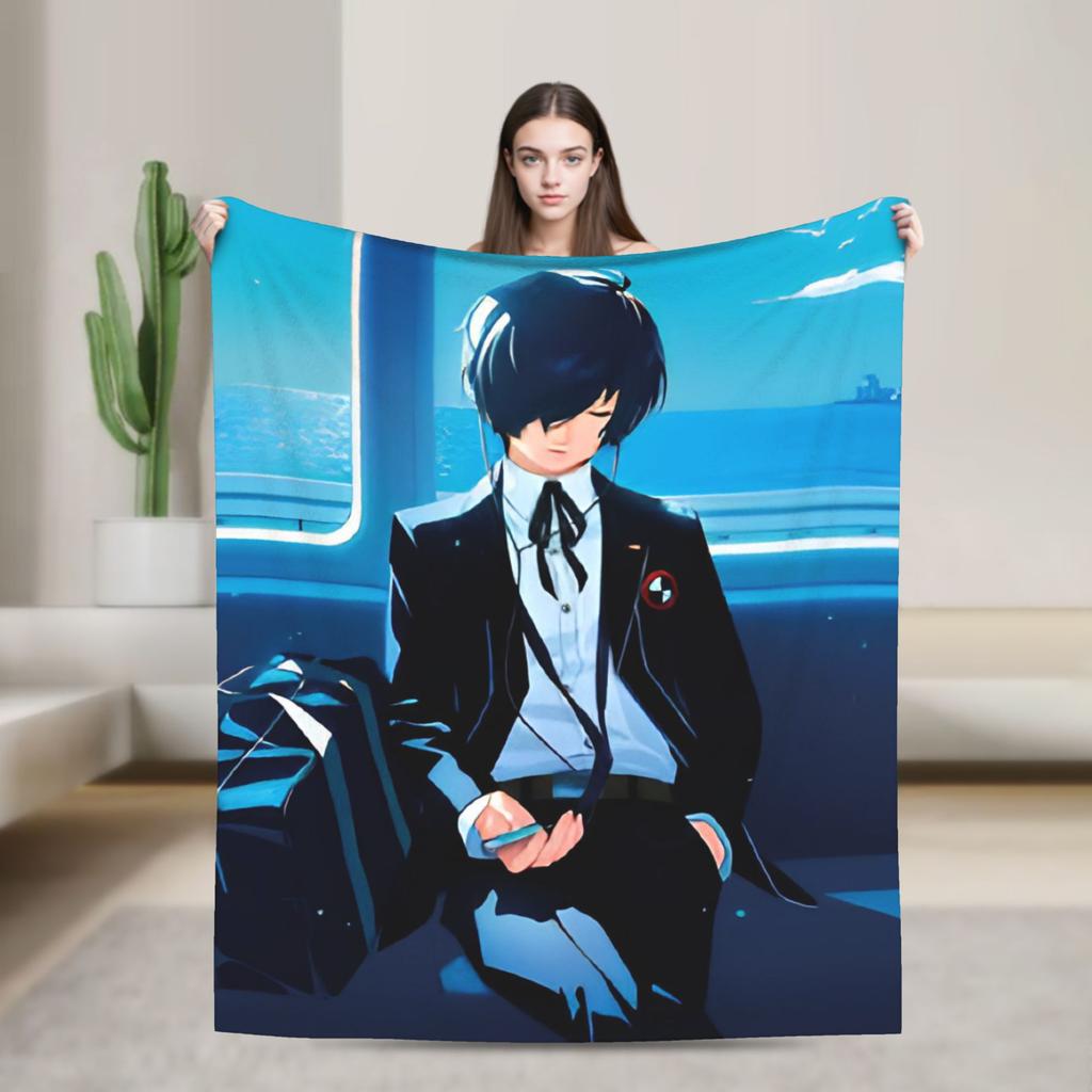 Anime P-Persona 5 Blanket  Soft Street Trend Plush Throw Blanket For Outdoor Travel Flannel Bedspread Bed Cover