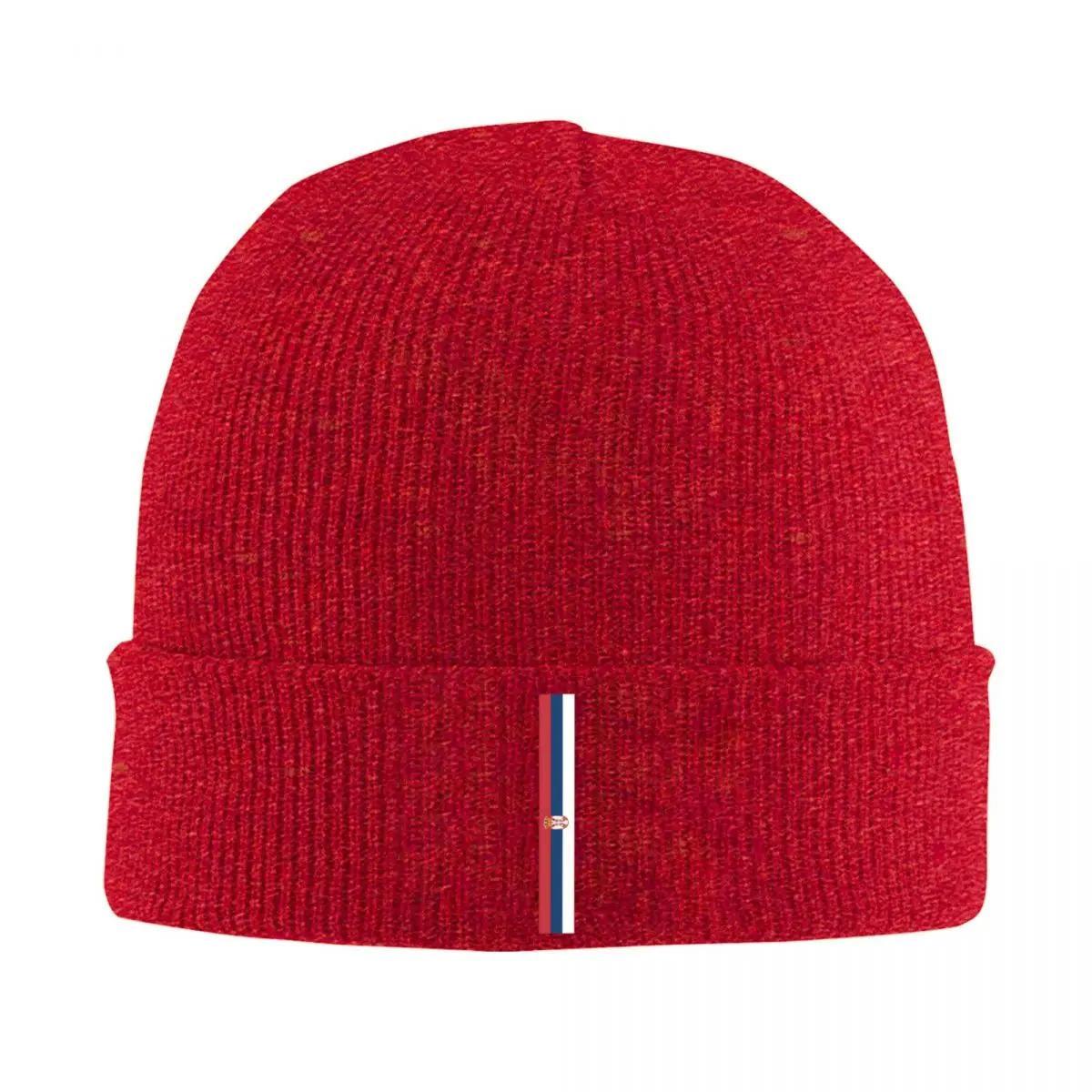 

New Serbia Stripe Flag Knitted Hat Beanies Autumn Winter Hat Warm Unisex Hip Hop Caps Unisex Women