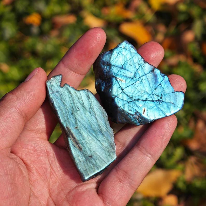 Natural Labradorite Rough Stones Flashy Moonstone Raw Crystals Blue Spectrolite Specimens for Decoration & Jewelry