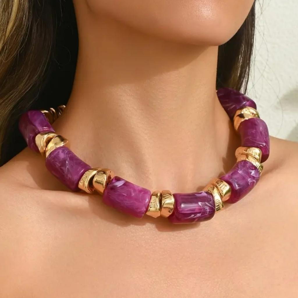 1 Acrylic Tube Exaggerated and Atmospheric Necklace Suitable for Women's Daily Wear