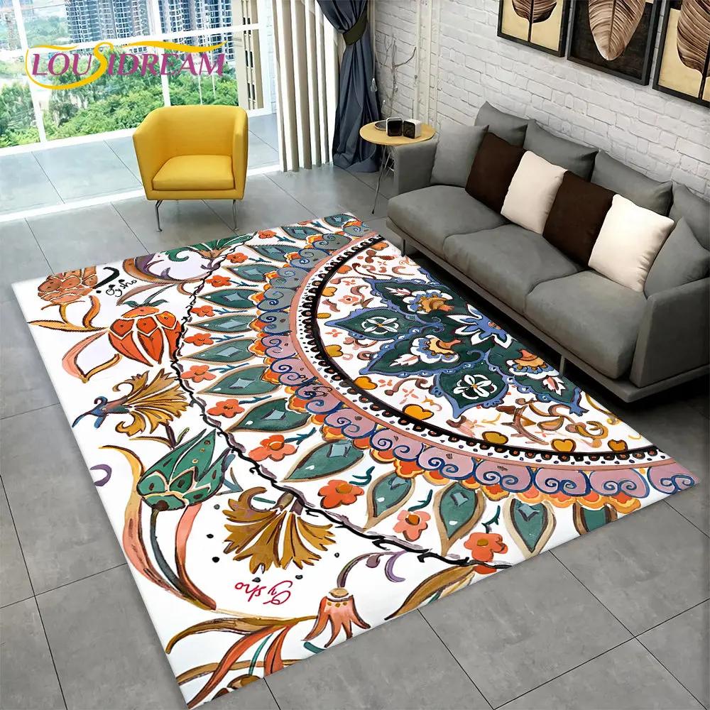 Bohemia Mandala Geometric Area Rug,Carpet Rug for Home Living Room Bedroom Sofa Doormat Kitchen Decor,Kid Non-slip Floor Mats
