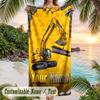 Construction Vehicles Theme Beach Towel Personalized Custom Name & Text Soft Quick Dry Beach Towel for Swimming Travel
