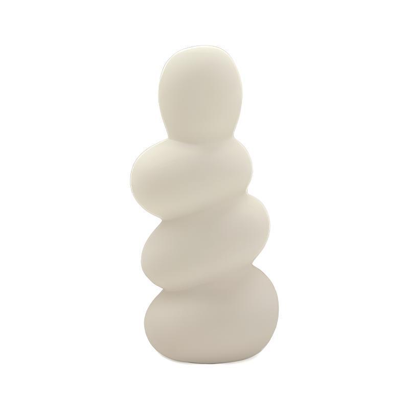Nordic Simple Style White Ceramic River Stone Vase