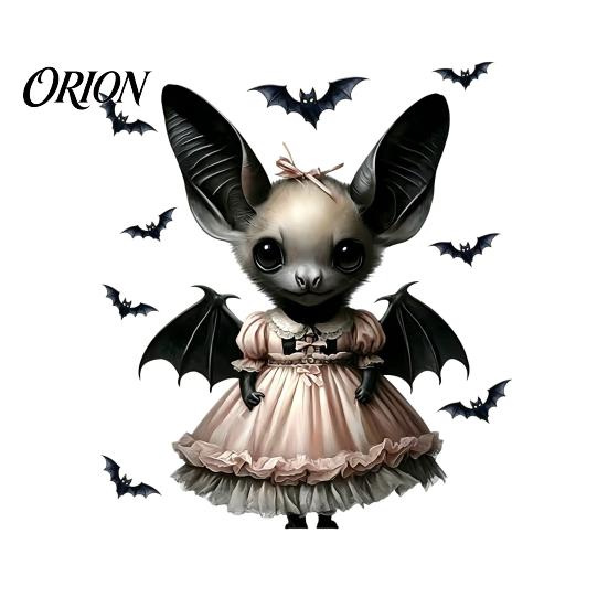 Halloween Party Sticker Bat Princess Glass Sticker, Spooky Static Window Waterproof Decal Cling, Decoration for Home Holiday Reusable чёрный