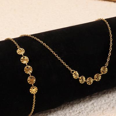 Creative And Simple Titanium Steel Anklet Jewelry Women'S Lucky Four-Leaf Clover Bracelet