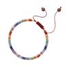 7 Chakra Natural Stone Beaded Bracelet, Healing Crystal Adjustable Cord Bracelet for Yoga & Meditation