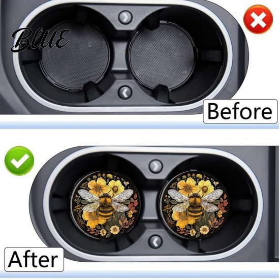 Car Interior Accessories 2PCS Silicone Coaster Heat Resistant Non-Slip Cup Holder