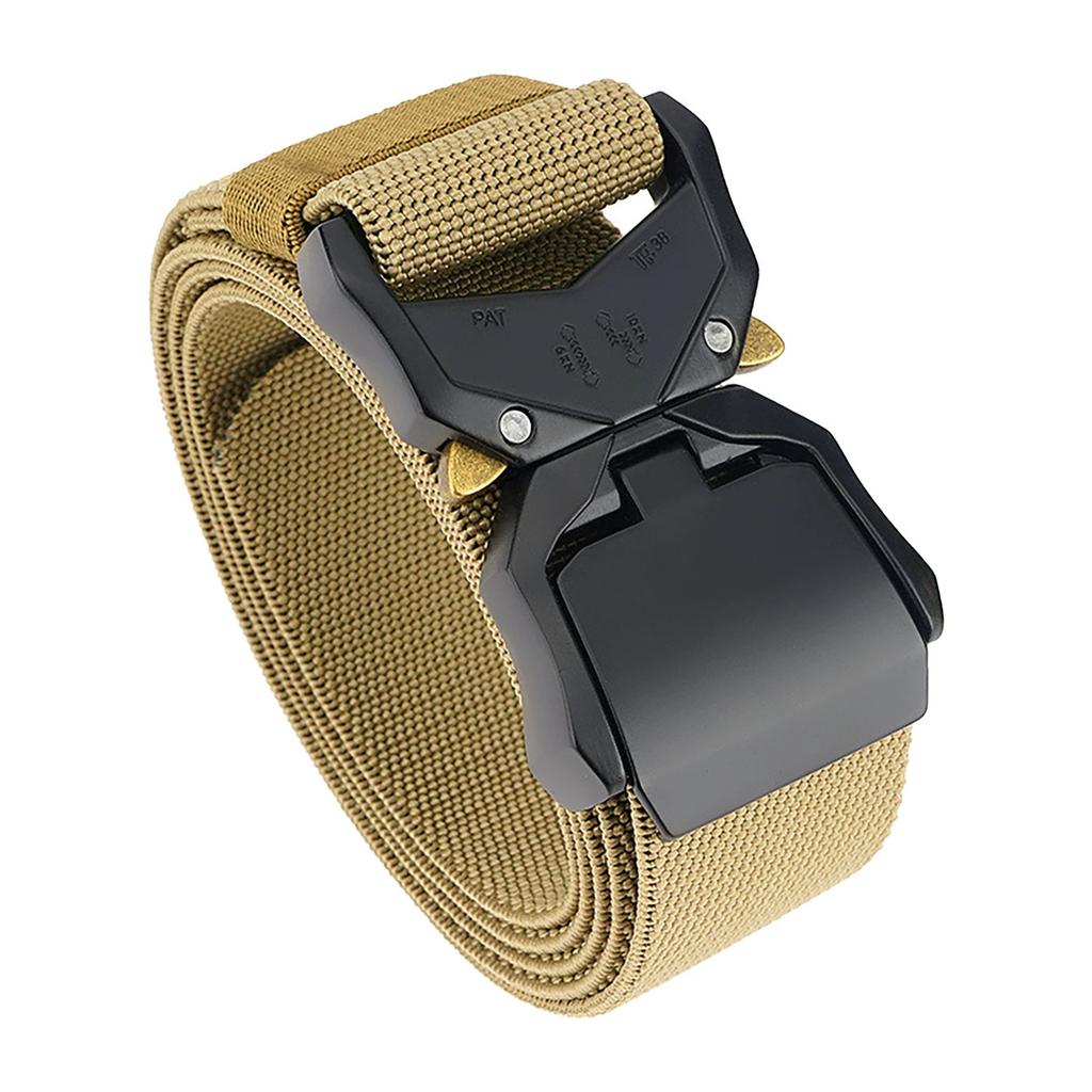 Quick Release Nylon Belt Luxury Design Casual Plastic Buckle Waistband Adjustable Leisure Elastic Waist Belt