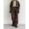 Unisex Japanese Retro Loose Wide-Leg Coffee Suit Pants