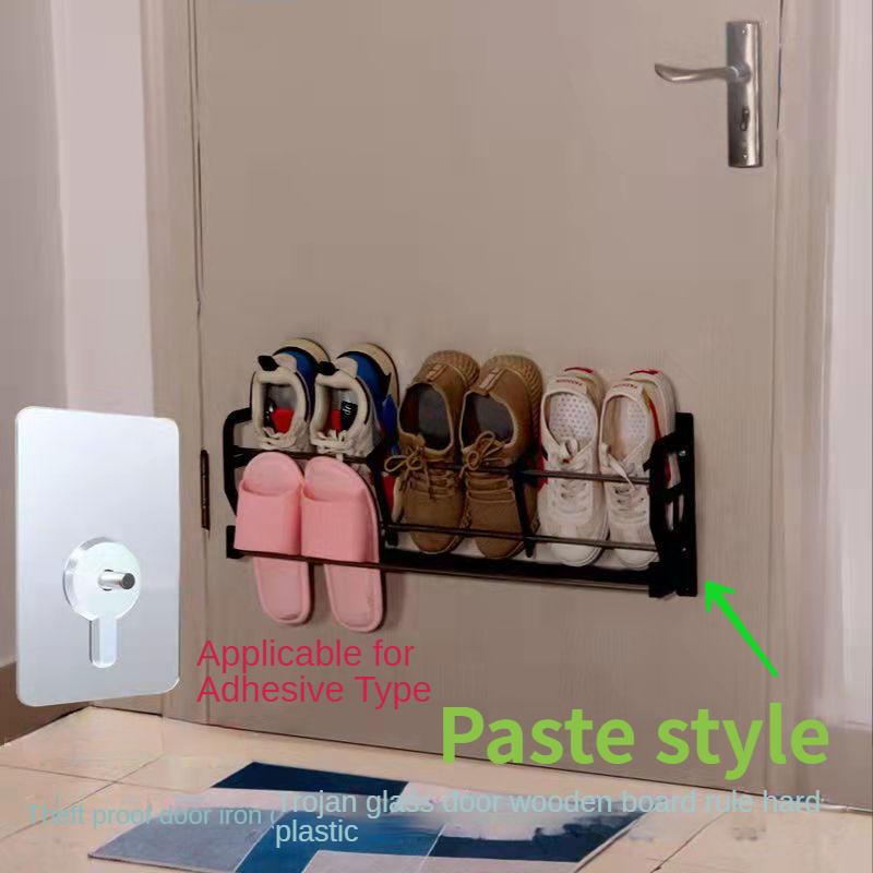 

Полка для обуви на задней двери с магнитным креплением и присоской, подвешиваемая без гвоздей, экономит место, стеллаж для хранения домашних тапочек