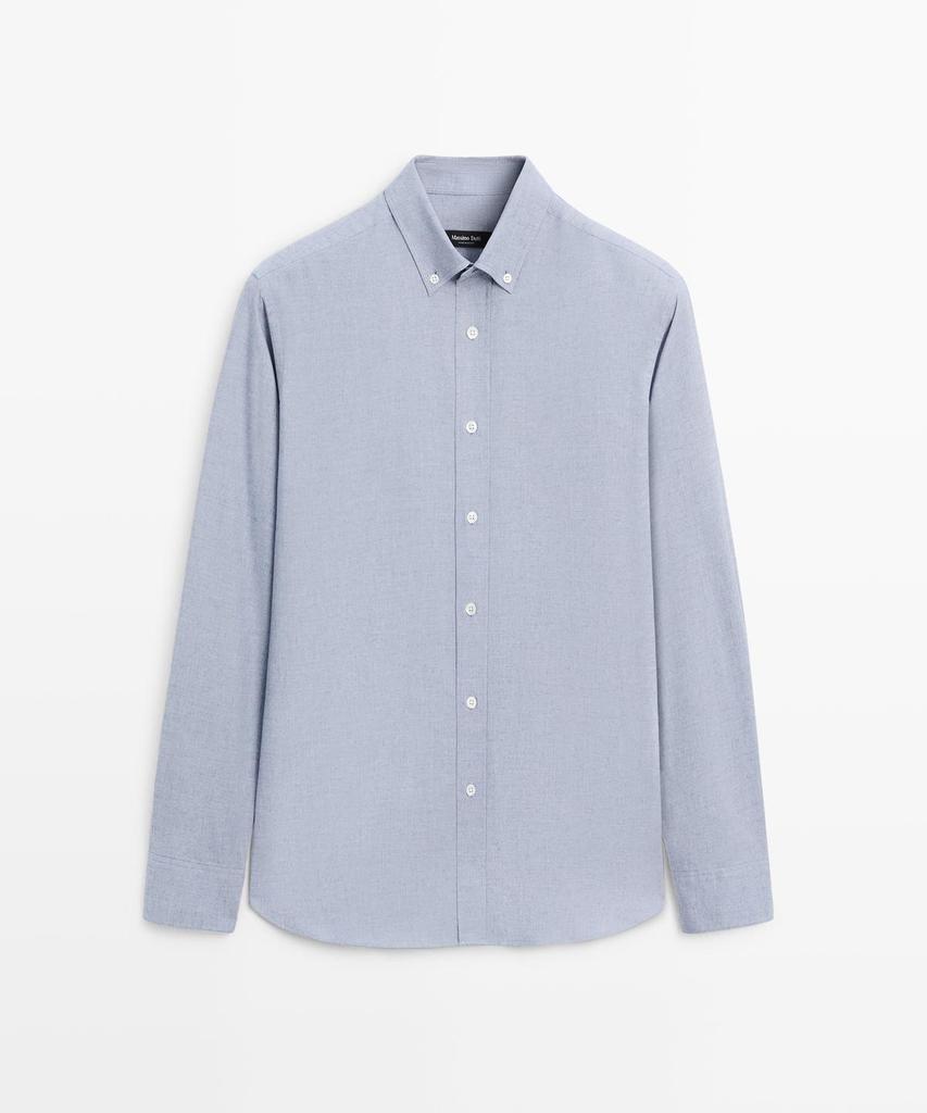 Masimodutti Regular Fit Melange Cotton Shirt