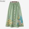 ZANZEA Gonne a stampa floreale larghe con elastico in vita casual da donna