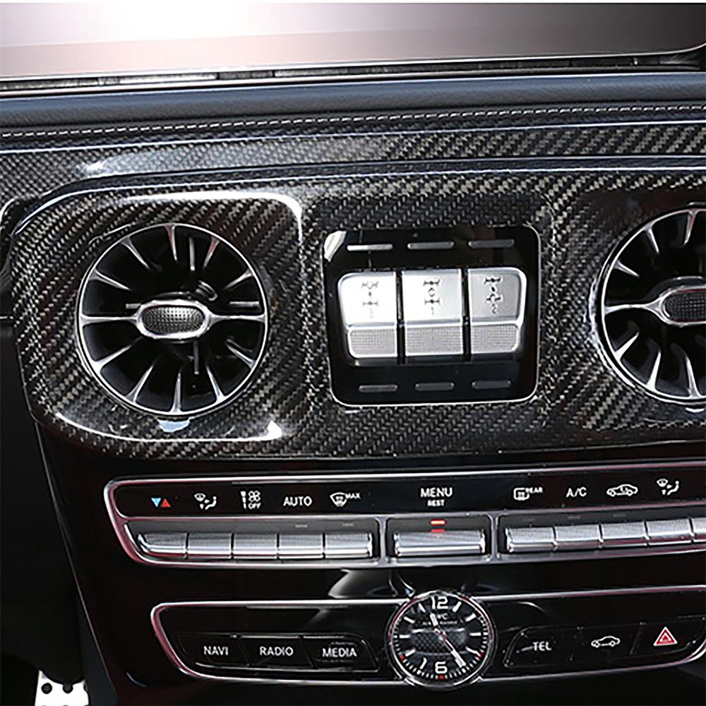 Carbon fiber central control air outlet decorative stickers for Mercedes-Benz G-class