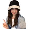 Knitted bucket hat women's autumn and winter new plush warm face small bucket hat fashion niche face cover basin hat