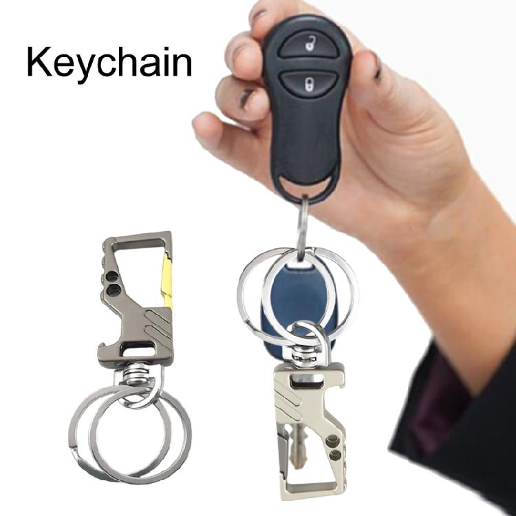 Auto Car Key Holder Car Key Chains Carabiner Clip Metal Keychains Bottle Opener 2 Key Rings for Adult Keychain