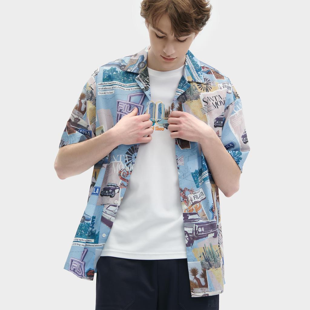 New FILA Shirt Men's All Over Print F11M428402FZA