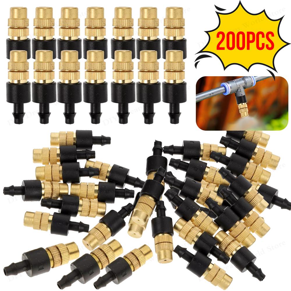 10-200PCS Outdoor Misting Cooling System Garden Irrigation Watering 4/7PVC Atomizer Nozzles Adjustable Garden Sprinklers Head