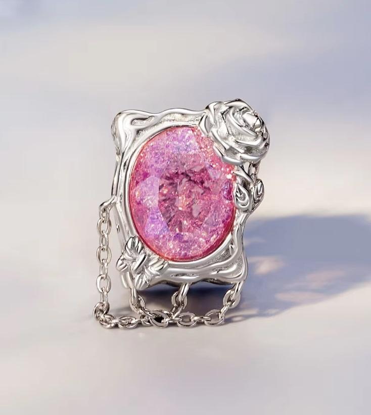 Charms Do Pandora Zawieszka Charms Różowy Kryształ Róża Srebro 925 Charmsy Trusky