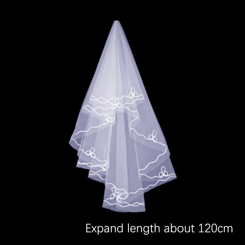 1 X Women 150Cm White One Layer Short Wedding Bridal Veils