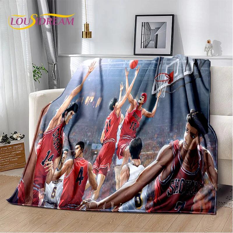 2026 New Cartoon Slam Dunk Anime Basketball Soft Blanket,Soft Throw Blanket for Home Bedroom Bed Sofa Picnic Travel Child Gift